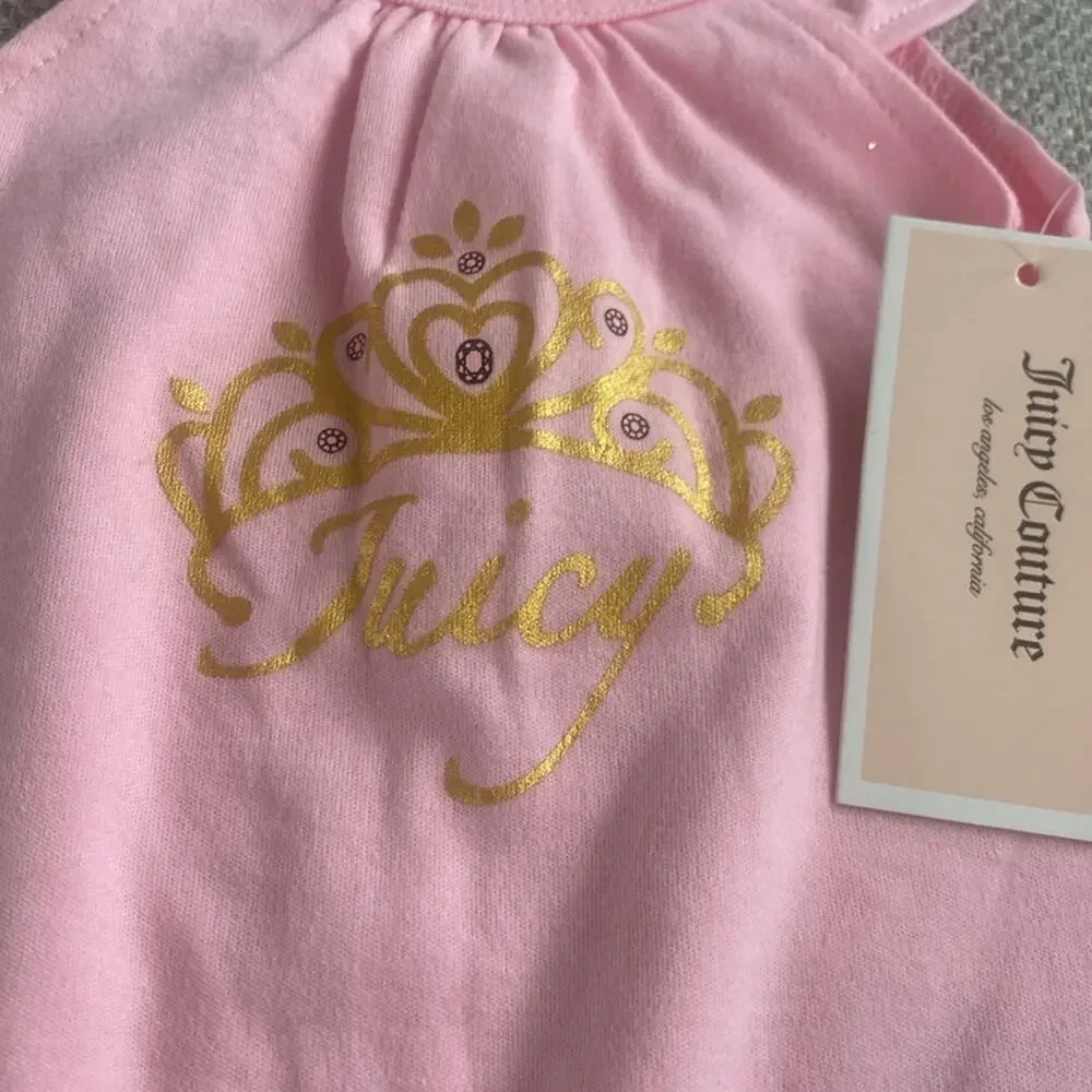 Juicy Couture pink ruffle Short sleeve onesie